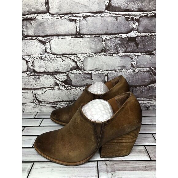 Kork-Ease Brown Leather Stacked Heel Wedge Ankle Booties Women’s Sz 7.5M US/38EU - Picture 16 of 16